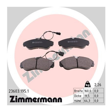 ZIMMERMANN 23603.195.1 Brzdové destičky