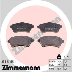 ZIMMERMANN 23615.175.1 Pastillas de freno Delantero para