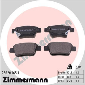 ZIMMERMANN 23620.165.1 Brzdové platničky Zadné pre