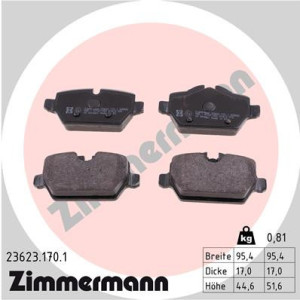 ZIMMERMANN 23623.170.1 Pastillas de freno Trasero para
