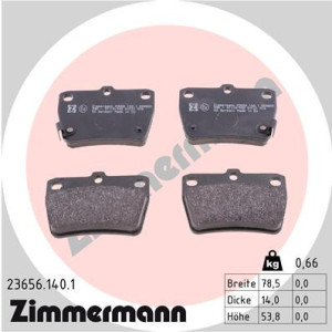 ZIMMERMANN 23656.140.1 Brzdové platničky Zadné pre