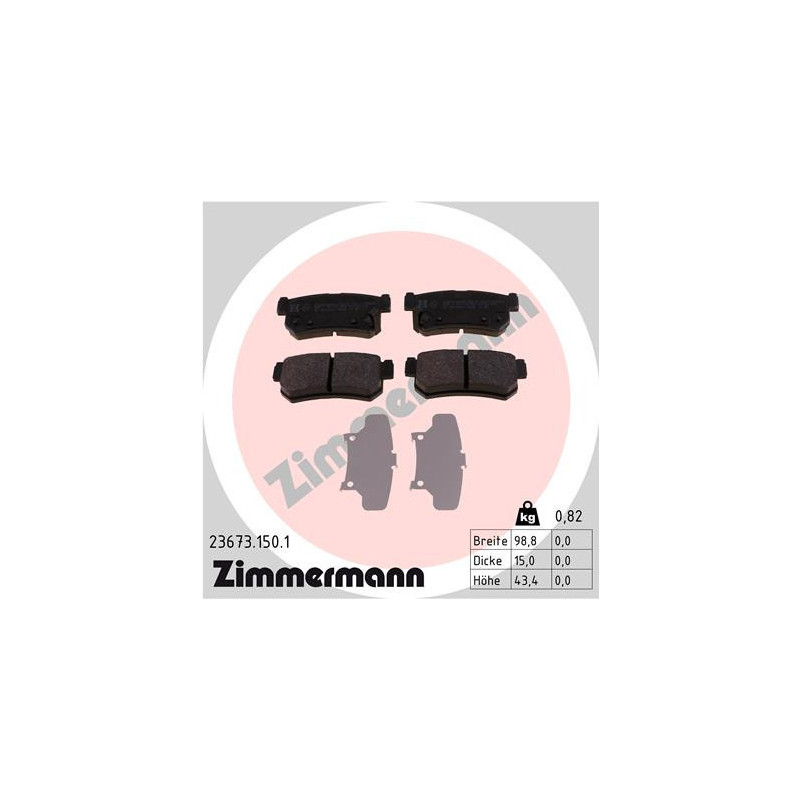 ZIMMERMANN 23673.150.1 Brzdové destičky