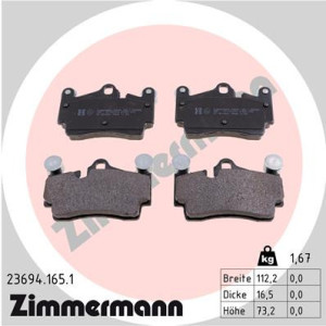 ZIMMERMANN 23694.165.1 Brake Pads Set Rear for