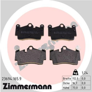 ZIMMERMANN 23694.165.9 Brzdové platničky Zadné pre