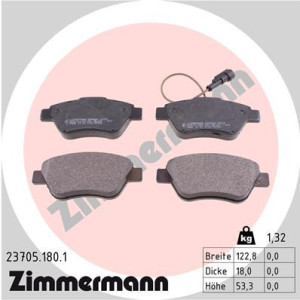 ZIMMERMANN 23705.180.1 Pastillas de freno Delantero para