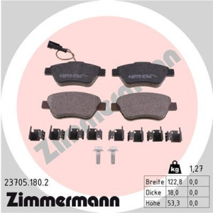 ZIMMERMANN 23705.180.2 Brzdové platničky Predné pre