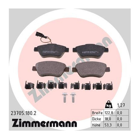 ZIMMERMANN 23705.180.2 Pastillas de freno Delantero para