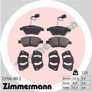 ZIMMERMANN 23706.180.2 Klocki hamulcowe Przód dla