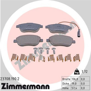 ZIMMERMANN 23708.190.2 Pastiglie freno Anteriore per