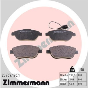 ZIMMERMANN 23709.190.1 Pastiglie freno Anteriore per