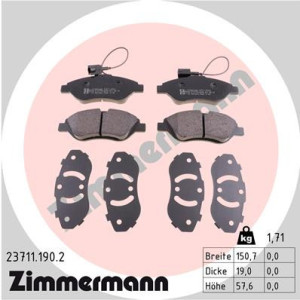ZIMMERMANN 23711.190.2 Klocki hamulcowe