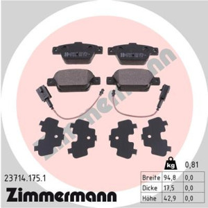 ZIMMERMANN 23714.175.1 Pastiglie freno Posteriore per