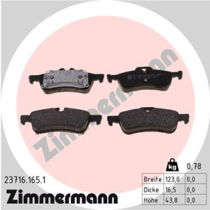 ZIMMERMANN 23716.165.1 Brzdové platničky Zadné pre