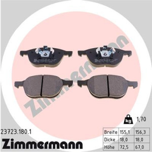 ZIMMERMANN 23723.180.1 Brzdové platničky Predné pre