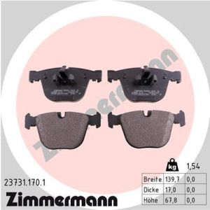 ZIMMERMANN 23731.170.1 Bremsbeläge Hinten für