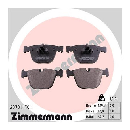 ZIMMERMANN 23731.170.1 Bremsbeläge Hinten für
