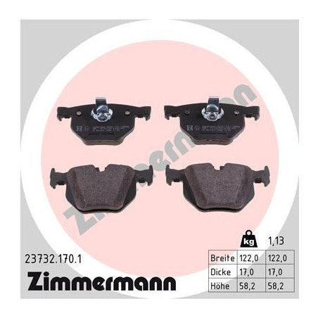 ZIMMERMANN 23732.170.1 Klocki hamulcowe Przód dla