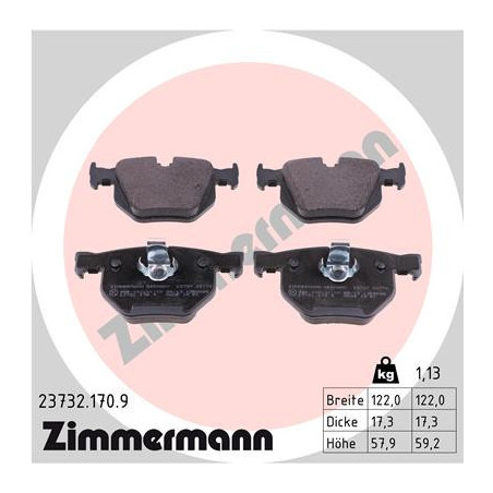 ZIMMERMANN 23732.170.9 Brzdové platničky Predné pre