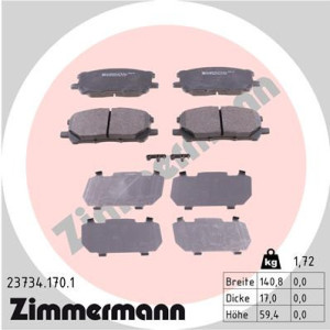 ZIMMERMANN 23734.170.1 Brzdové platničky Predné pre