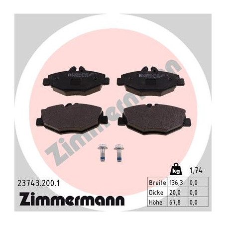 ZIMMERMANN 23743.200.1 Klocki hamulcowe Przód dla