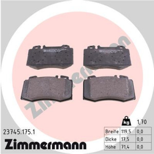 ZIMMERMANN 23745.175.1 Plaquettes de frein Avant pour
