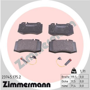 ZIMMERMANN 23745.175.2 Brzdové platničky Predné pre