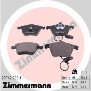 ZIMMERMANN 23762.200.1 Brzdové platničky Predné pre