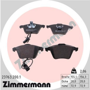 ZIMMERMANN 23763.200.1 Plaquettes de frein Avant pour