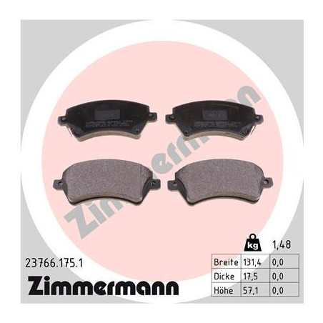 ZIMMERMANN 23766.175.1 Bremsbeläge Vorne für