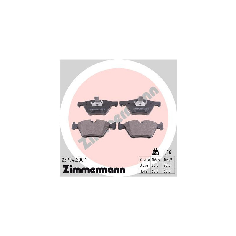 ZIMMERMANN 23794.200.1 Pastillas de freno