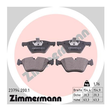 ZIMMERMANN 23794.200.1 Bremsbeläge