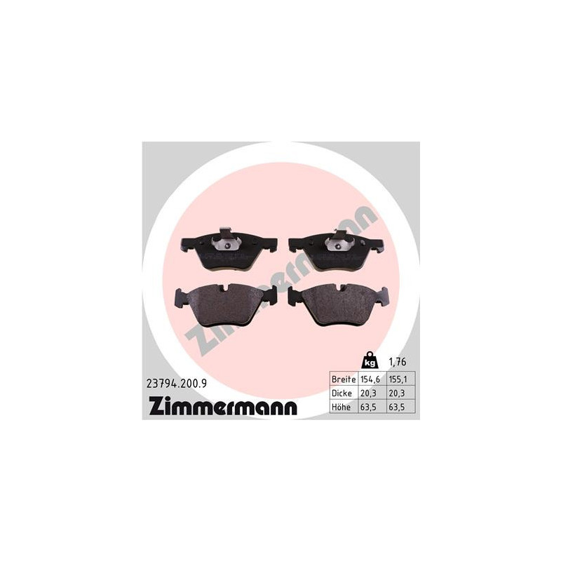 ZIMMERMANN 23794.200.9 Klocki hamulcowe