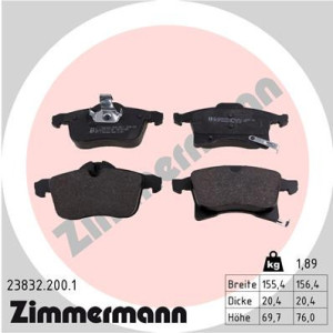 ZIMMERMANN 23832.200.1 Pastiglie freno Anteriore per