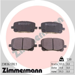 ZIMMERMANN 23836.170.1 Pastiglie freno Anteriore per