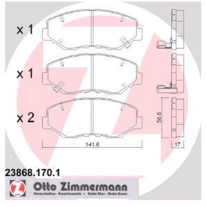ZIMMERMANN 23868.170.1 Bremsbeläge Vorne für