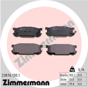ZIMMERMANN 23876.130.1 Brake Pads Set Rear for