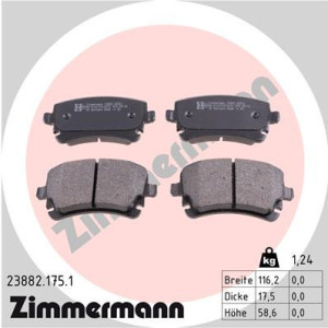 ZIMMERMANN 23882.175.1 Brzdové platničky Zadné pre