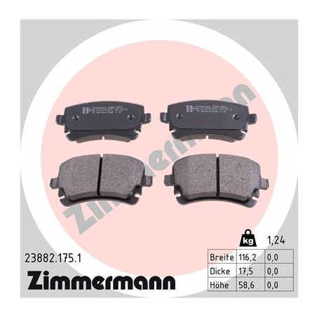 ZIMMERMANN 23882.175.1 Pastillas de freno Trasero para