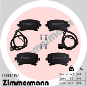 ZIMMERMANN 23883.175.1 Pastillas de freno Trasero para