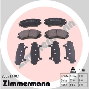ZIMMERMANN 23891.170.1 Pastiglie freno Anteriore per