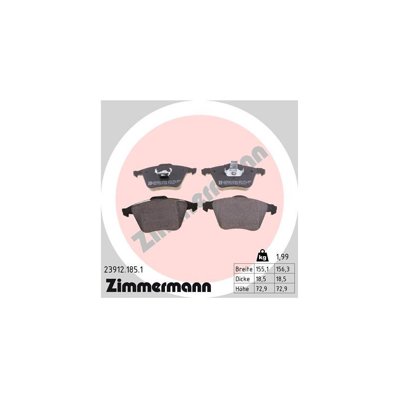 ZIMMERMANN 23912.185.1 Brzdové platničky