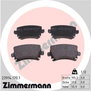 ZIMMERMANN 23914.170.1 Pastillas de freno Trasero para
