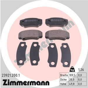 ZIMMERMANN 23921.200.1 Pastillas de freno Trasero para