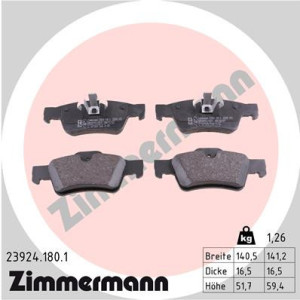 ZIMMERMANN 23924.180.1 Brzdové platničky Zadné pre