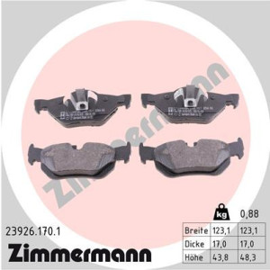 ZIMMERMANN 23926.170.1 Brake Pads Set Rear for