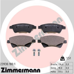 ZIMMERMANN 23930.180.1 Brzdové platničky Predné pre