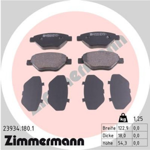 ZIMMERMANN 23934.180.1 Pastillas de freno Delantero para