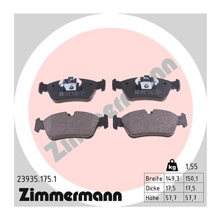 ZIMMERMANN 23935.175.1 Klocki hamulcowe Przód dla