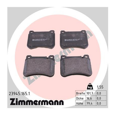 ZIMMERMANN 23945.165.1 Pastiglie freno Anteriore per
