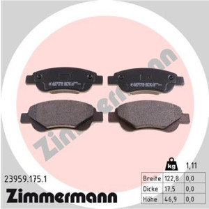 ZIMMERMANN 23959.175.1 Brzdové platničky Predné pre